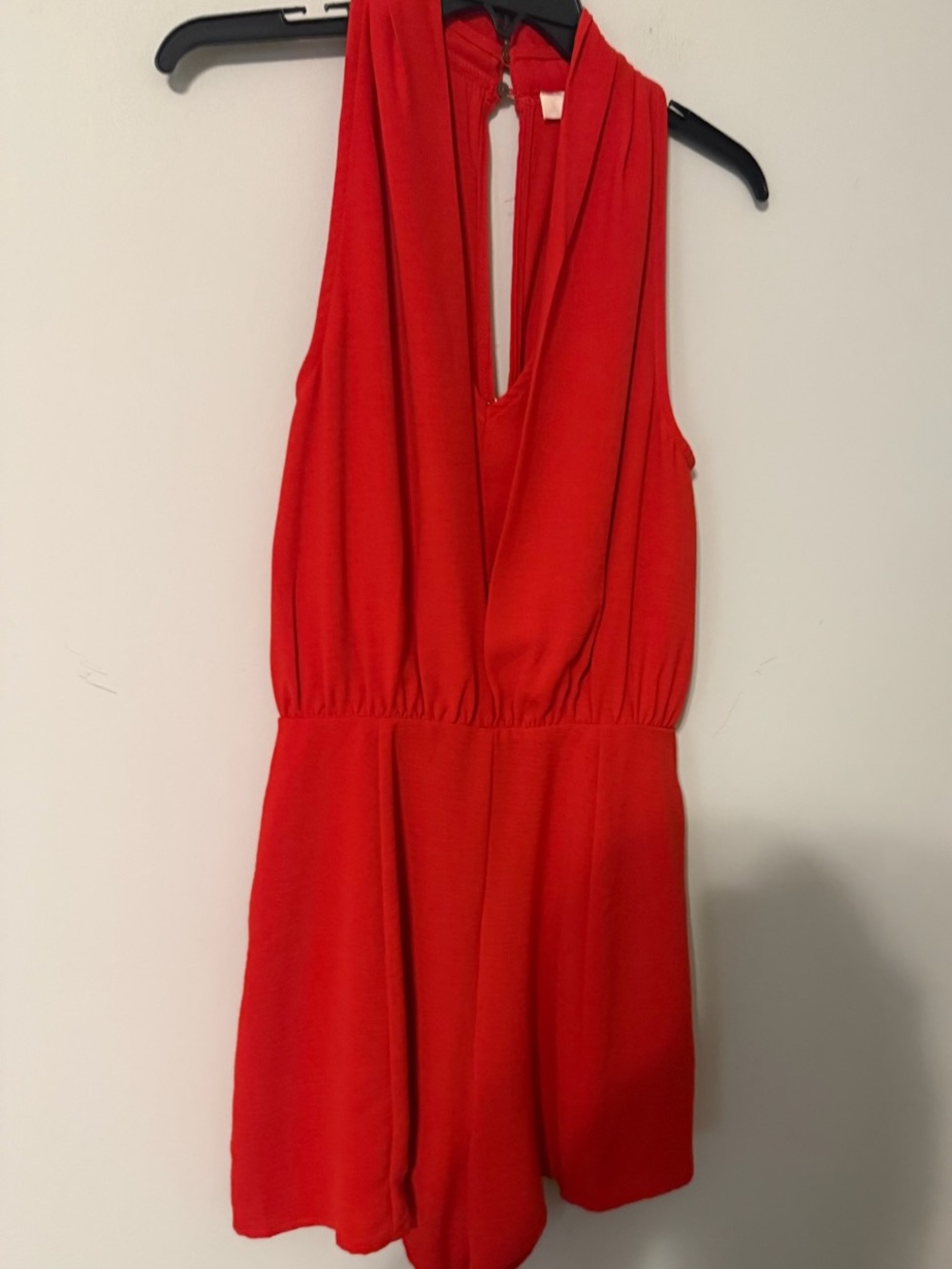 entro Bold Red Sleeveless V-Neck Romper